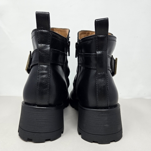 Euro Soft-Sofft Ariya Ankle Boots Sz 9.5 & 11 Slouchy Faux Black Leather Casual - Picture 4 of 12